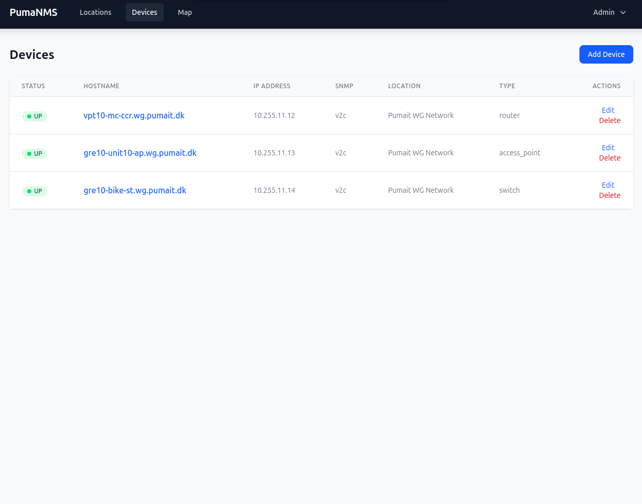 PumaNMS screenshot